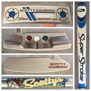 CUSTOM SHOP Red White &amp; Blue Titleist Scotty Cameron 34 1/2" Newport 2.5 Putter image 1