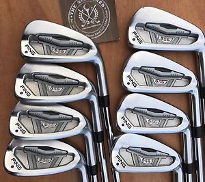 PING S56 Irons - 3 - PW - AWT STIFF SHAFTS - BLUE Dot image 1