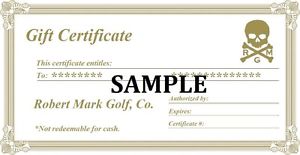 ROBERT MARK GOLF CUSTOM HEADCOVER GIFT CERTIFICATE, $200 CREDIT, TOUR ISSUE image 1