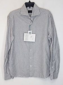NEW Eidos ISAIA Napoli SLIM fit dress shirt 18.5 / 46 $295 Gray Gingham E#14 image 1