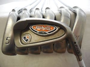 Used Rh Ping i10 Black Dot 4-PW Iron Set Ping AWT Stiff Flex Steel image 1