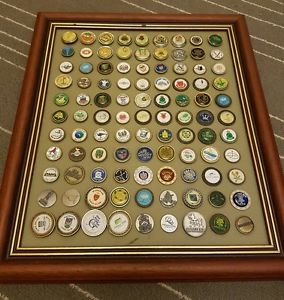 Rare Framed golf ball marker collection Great Christmas gift. Titleist image 1