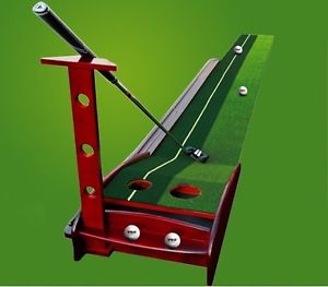 Indoor Home Golf Putting Green Auto Return Practice Putt Mat + Club Putter Ball image 1