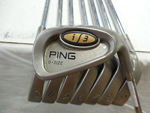 Used Rh Ping I3 Oversize Silver Dot 3-PW Iron Set Ping JZ Extra Stiff Flex Steel image 1
