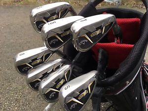 Callaway War Bird Irons 5-SW Uniflex Steel Shaft Vgc Warbird R/H With Stand Bag image 1