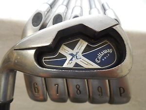 Used LH Callaway X-18 5-PW Iron Set System 55 Senior Flex Graphite Shafts image 1