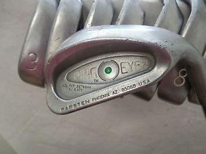 Used Rh Ping Eye 2 3-PW Green Dot Iron Set Dynamic Gold Stiff Flex Steel image 1