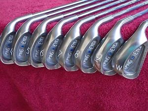 Ping eye 2 +  R.H. 3-PW Blue dot Matching serial # New grips Superb condition image 1