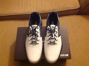 NWB Custom Nike Lunar Control 3 ID Golf Shoes 12w White/ Navy/ Silver image 1