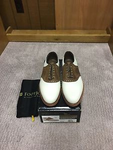 FootJoy Classics 10.5D "Spikeless" Brown/White Saddle Golf Shoes image 1