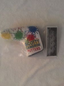 Scotty Cameron circle  T paint splash Tour  only  White putter headcover FTUO image 1