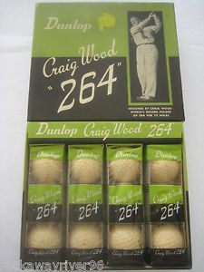 VINTAGE SCARCE c1939 CRAIG WOOD "264" SCRIPT SIGNATURE 1 DOZEN GOLF BALL BOX SET image 1