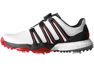 Adidas Powerband BOA Boost Golf Shoes - White/Black/Scarlet image 1