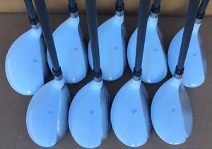 WHITE  iNTEGRA iDRIVE HYBRIDS 3 4 5 6 7 8 9 PW SW MENS GRAPHITE STIFF GOLF SET image 1