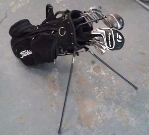 Titleist Golf Bag With 2 Sets of Sticks and 3 SuperFast Driver Sticks image 1