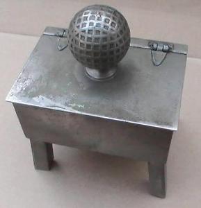 RARE Antique CIGARETTE BOX MESH OR WAFFLE BALL PATTERN 1920`S OR EARLIER image 1