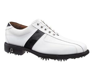 Footjoy FJ ICON Mens Golf Shoes 52070 NEW White/Blk Stripe 10N $349 RET Nice image 1
