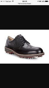 Ecco 2017 Men's Classic Lux Leather Spiked Brogue Golf shoes 42 image 1