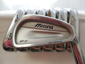 Mizuno MP-57 4-PW Iron set Project-x 5.5 firm flex steel Used Rh MP57 Irons image 1