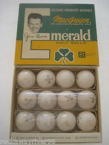 VINTAGE c.1950s JACK BURKE SIGNATURE EMERALD MACGREGOR 1 DOZEN GOLF BALL BOX SET image 1