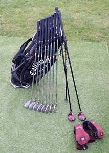 Full set mens Wilson Fatshaft irons plus 3 &amp; 5 woods plus Callaway stand bag image 1