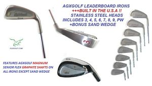TALL MENS SENIOR FLEX AGXGOLF MAGNUM ALL GRAPHITE IRON SET; 3-PW +SW USA BUILT! image 1