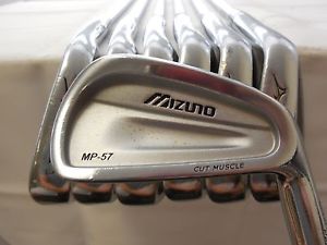 Used Mizuno MP-57 4-PW Iron Set Dynamic Gold Sensicore Stiff Flex Steel +1" image 1