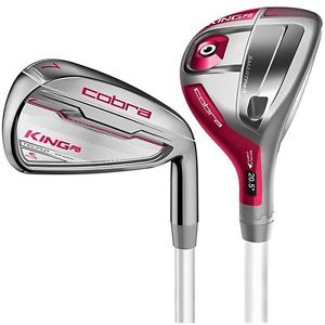 Ladies Cobra Golf Clubs King F6 Combo Raspberry 4H, 5H, 6-Pw, Sw Iron Set image 1