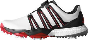 Adidas Powerband Boost BOA Golf Shoes White/Black/Red 8.5 Medium image 1