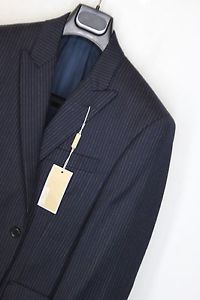 NEW Michael Kors 2 PC Suit 36S / 29W navy Blue Striped Flat Front Pant #722 image 1