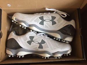 Under Armour Drive One Size 9 White/Steel Gray Golf Shoes NEW image 1