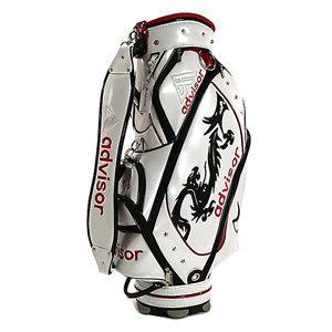NEW ADVISOR JAPANESE STYLE DRAGON CADDY BAG WHITE FROM JAPAN 5WAY TOP image 1