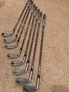 RH 3-PW Titleist 714 ap2 irons (x stiff, hard stepped, 2* upright) image 1