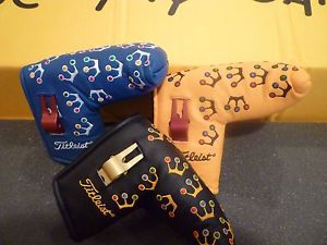 3 NEW SCOTTY CAMERON TITLEIST PUTTER HEAD COVERS MINI CROWNS SET WITH DIVOT TOOL image 1