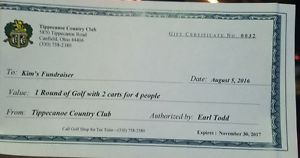 I have a gift certificate for Tippecanoe Country Club,Canfeild,OH..... image 1