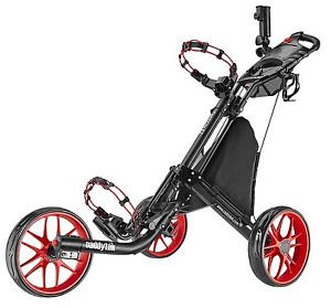 CaddyTek EZ-Fold 3 Wheel Golf Push Cart, Red image 1