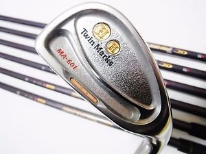 2star K18 Gold HONMA Twin Marks MA-601 7pc R-Flex IRONS SET Golf Clubs inv image 1