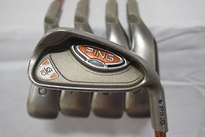 Used RH Ping G10 Blue Dot 5-9 Iron Set Ping TFC 129I Senior Flex Graphite image 1