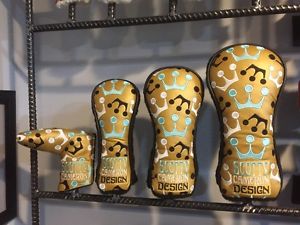 Scotty Cameron Gold Tiffany Black Crowns Headcover Set image 1