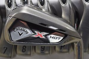 Used RH Callaway X Hot 5-AW Iron Set X Hot Graphite Shaft Regular Flex R-Flex image 1