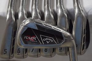 Used RH Callaway Razr X Tour 4-PW Iron Set Project X Steel Shaft Stiff Flex image 1