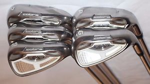 Cobra AMP CELL 7/PW &amp; GW iron set with Dynalite 90 regular steel shafts 1" long image 1