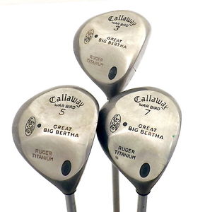 Callaway Great Big Bertha Warbird 3 5 &amp; 7 Woods Graphite Regular Ruger Titanium image 1