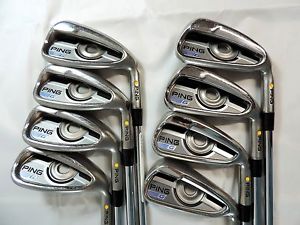 Ping G Yellow Dot Irons  + 1/2'  4 thru 9 + U &amp; W XP95 R-Flex Steel Shafts NICE! image 1