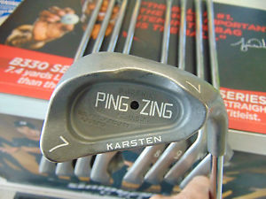"Excellent" Ping Zing irons 3-PW,SW Black Dot JZ Steel image 1