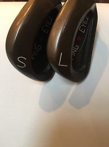 Ping Eye 2 + Plus Lob Wedge Sand Wedge Set Matching Serial Numbers GREAT PATINA image 1