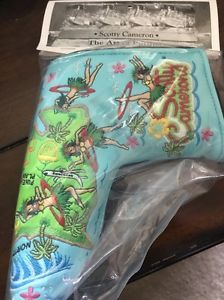 Scotty Cameron Hula Girl Hawaiian Open Head Cover Putter Studio Design Blue image 1