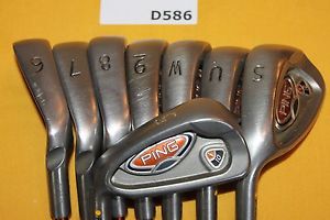 Ping i10 Yellow Dot 5-W UW SW Irons Stiff Graphite 8 Club Golf Set D586 LH image 1