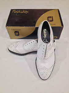 Footjoy - Classic Golf Shoes - 10 D  - NEW - White - Wingtip Style - Spikeless image 1