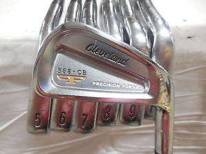 Used RH Cleveland 588 CB 4-PW Iron Set Steel Shaft Stiff Flex S-Flex 588.CB image 1